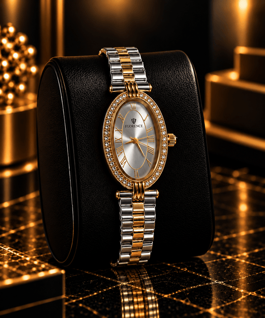 Florence Crystal Oval Two-Tone Watch