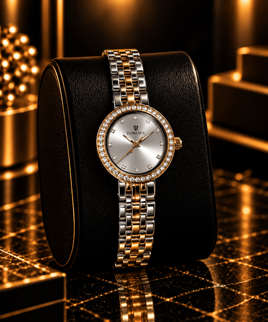 Florence Two-Tone silver Crystal Watch