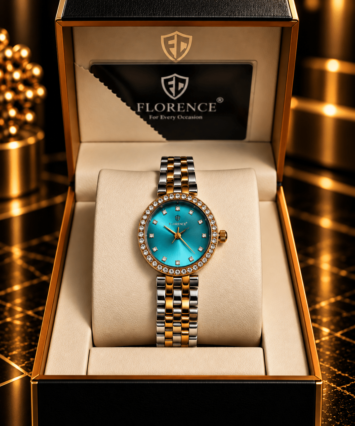 Florence Two-Tone Celeste Crystal Watch