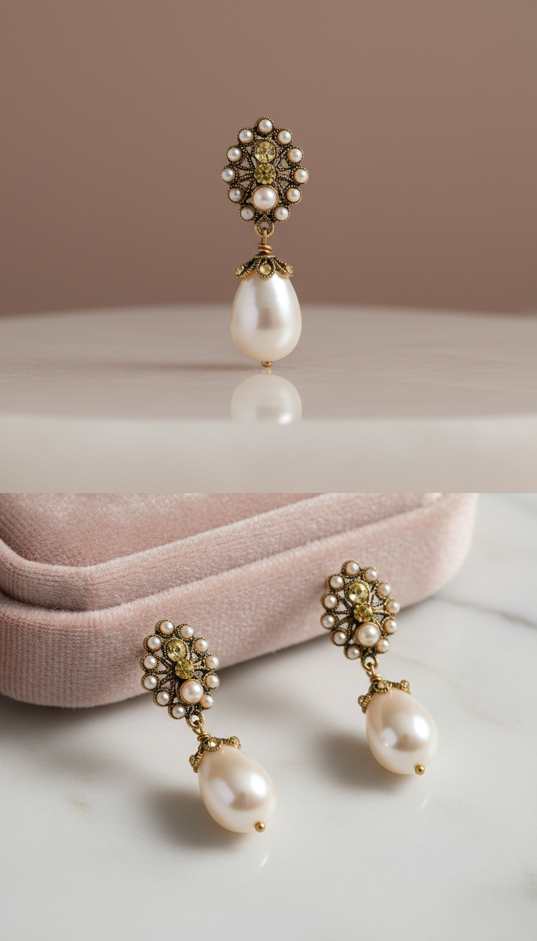 Vintage-Inspired Pearl Drop Earrings