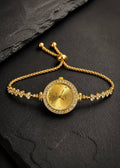 Crystal Halo Gold Bracelet Watch