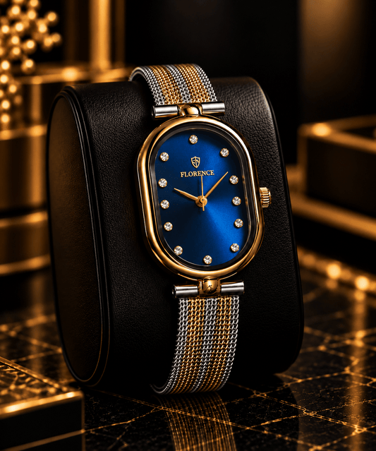 Florence Aurelia Two-Tone Blue Dial Watch