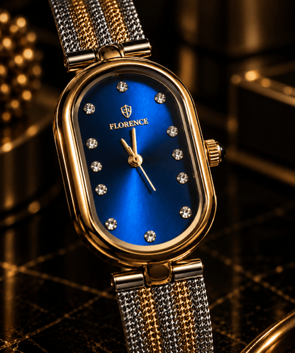 Florence Aurelia Two-Tone Blue Dial Watch