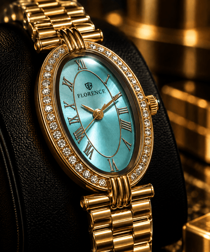 Florence Crystal Oval Gold Watch