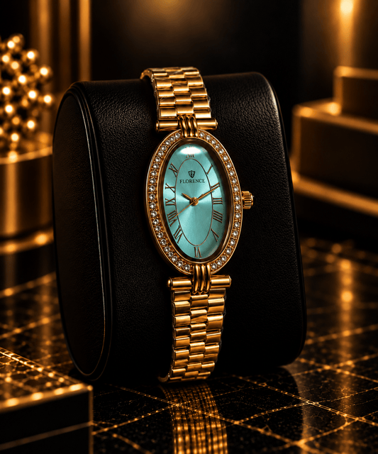 Florence Crystal Oval Gold Watch