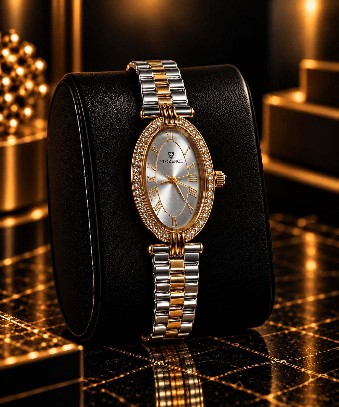 Florence Crystal Oval Two-Tone Watch