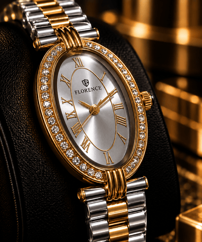 Florence Crystal Oval Two-Tone Watch