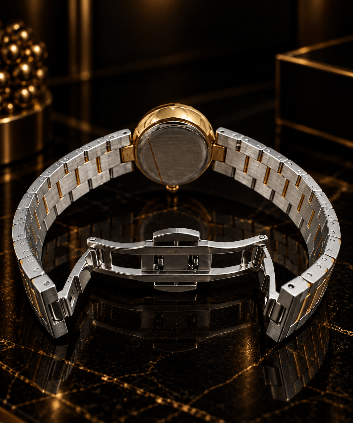 K22 Silver Crystal Two-Tone Watch