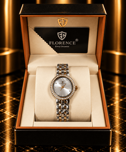 Florence Two-Tone silver Crystal Watch