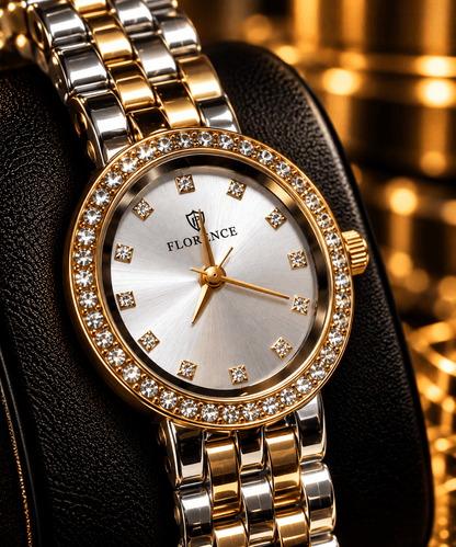 Florence Two-Tone silver Crystal Watch