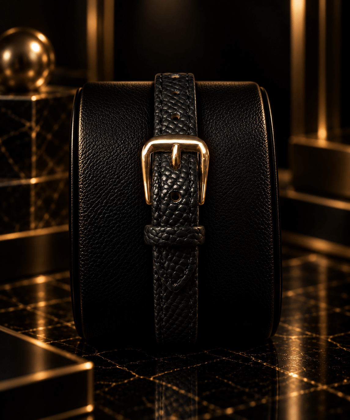 HERYI Noir Gold Leather Watch