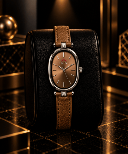 HERYI Classic Cognac Leather Watch