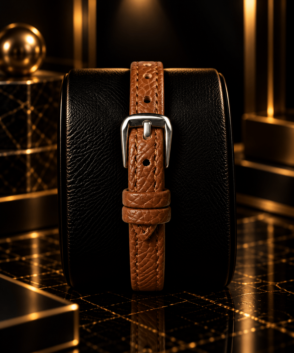 HERYI Classic Cognac Leather Watch