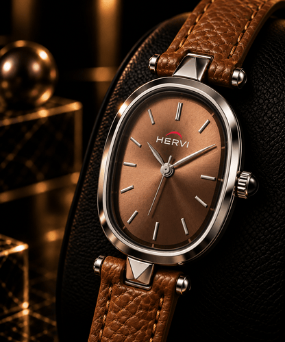 HERYI Classic Cognac Leather Watch