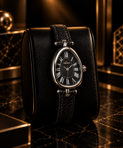 HERYI Roman Noir Leather Watch
