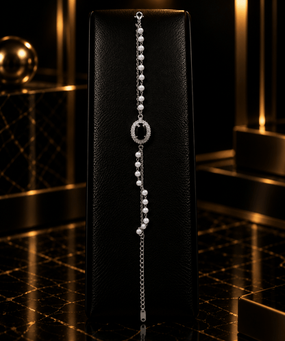 Midnight Pearl Black Crystal Bracelet