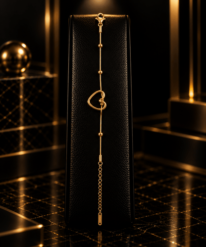 Golden Heart Link Bracelet
