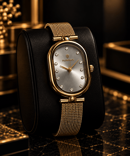 Florence Aurelia Gold Mesh Watch