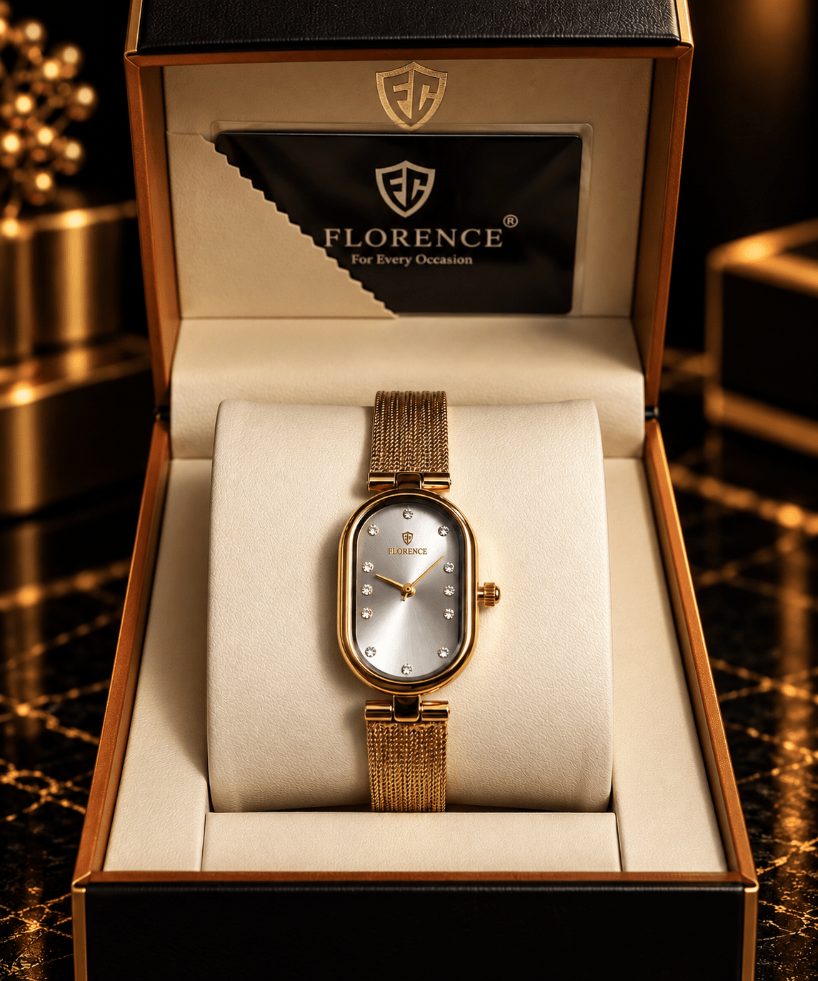 Florence Aurelia Gold Mesh Watch