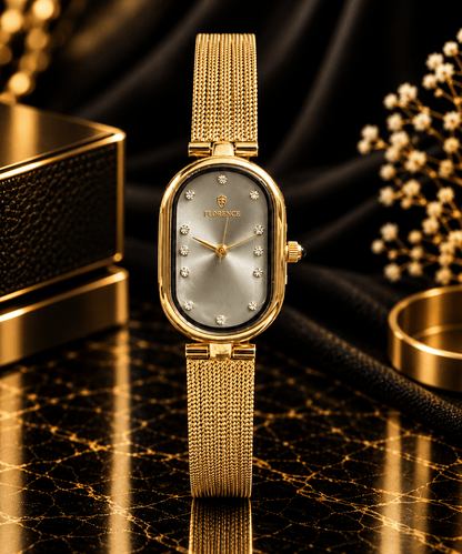 Florence Aurelia Gold Mesh Watch