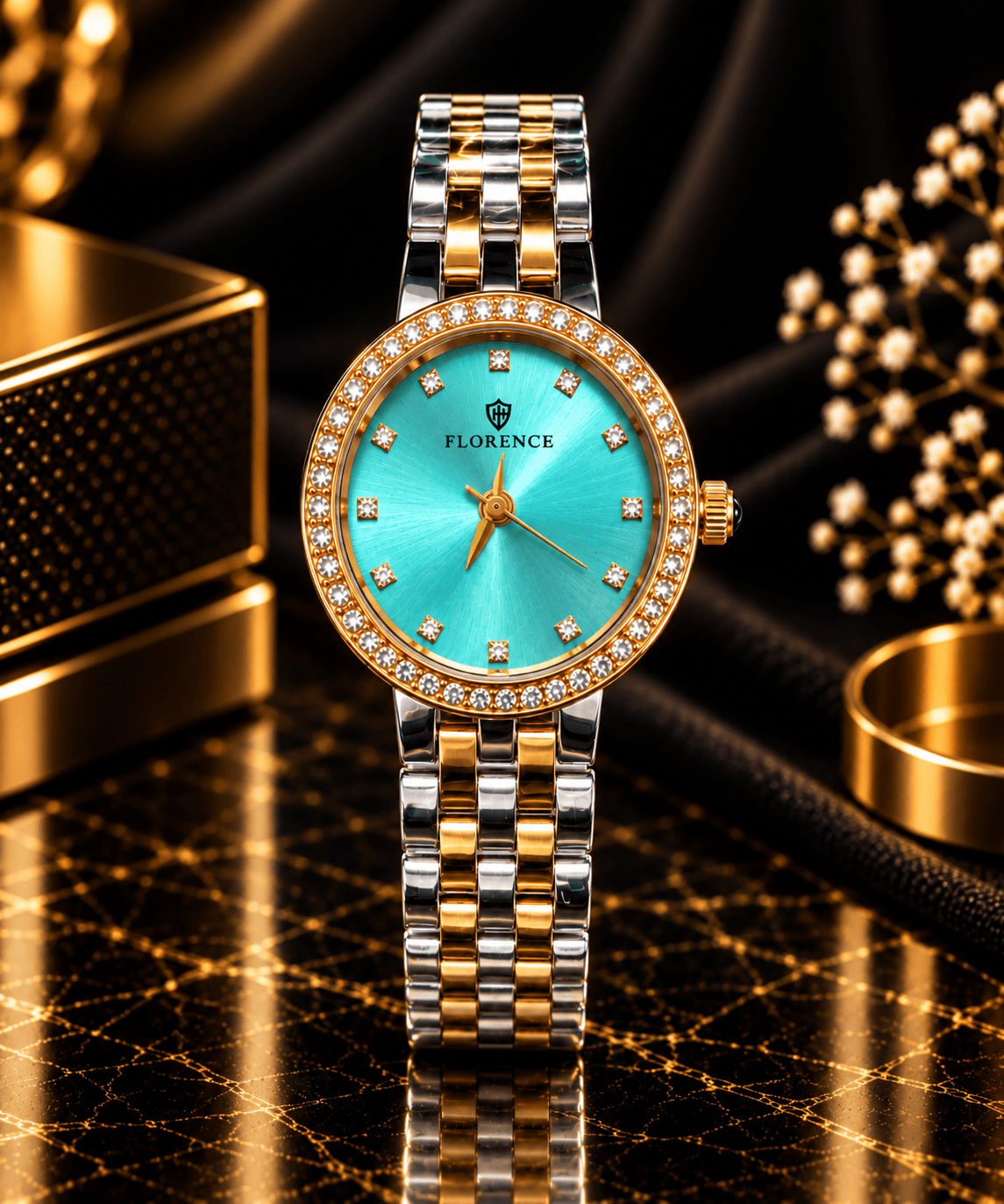 Florence Two-Tone Celeste Crystal Watch