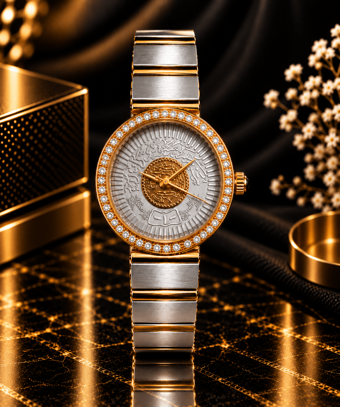 K22 Silver Crystal Two-Tone Watch