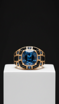 Rare Sapphire And Onyx Cocktail Ring