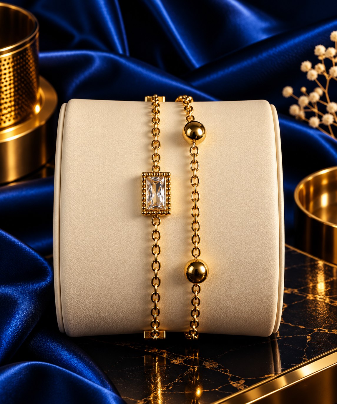 Golden Crystal Duo Bracelet