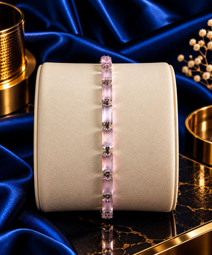 Pink Baguette Crystal Bracelet