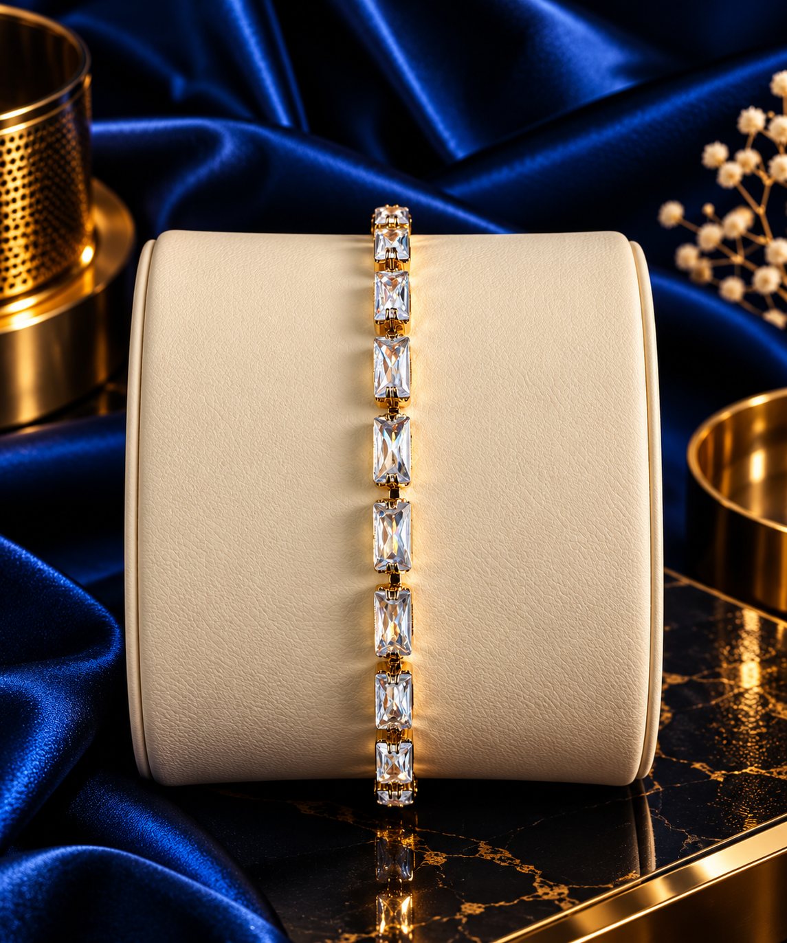 White Baguette Crystal Bracelet