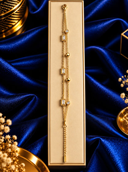 Golden Crystal Duo Bracelet