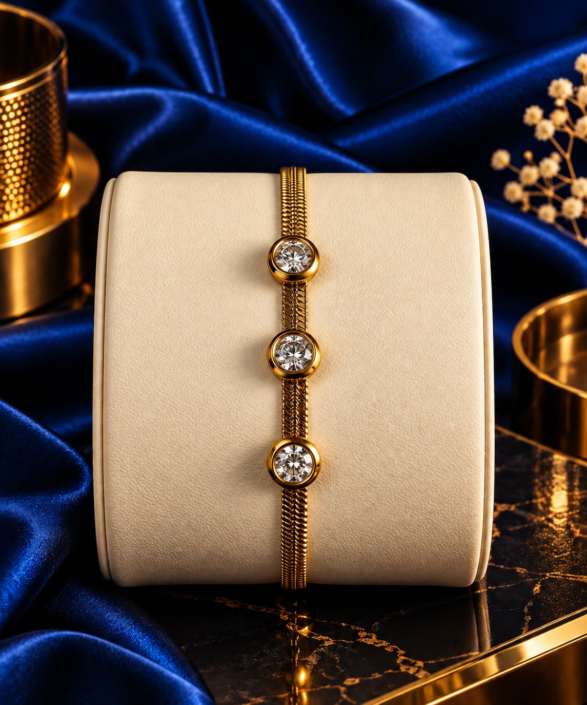 Golden Trio Crystal Bracelet