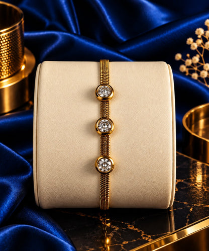 Golden Trio Crystal Bracelet