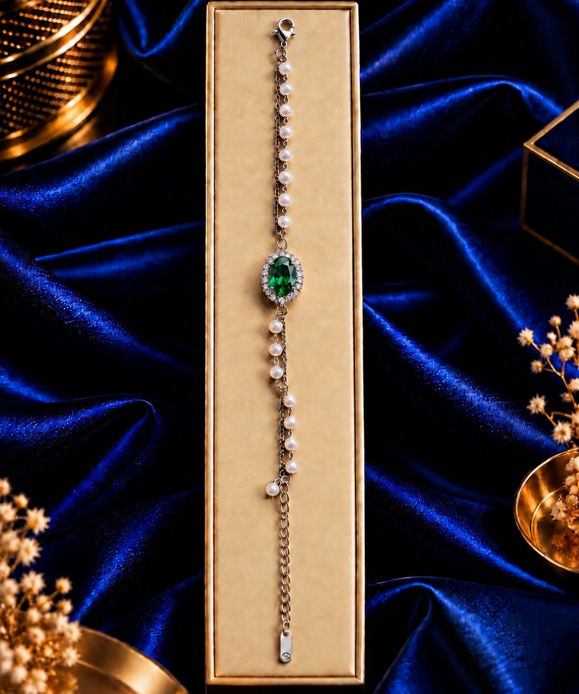 Green Pearl Crystal Bracelet