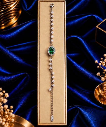 Green Pearl Crystal Bracelet