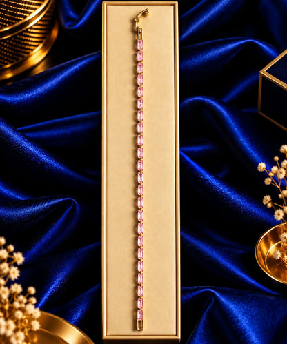 Pink Baguette Crystal Bracelet