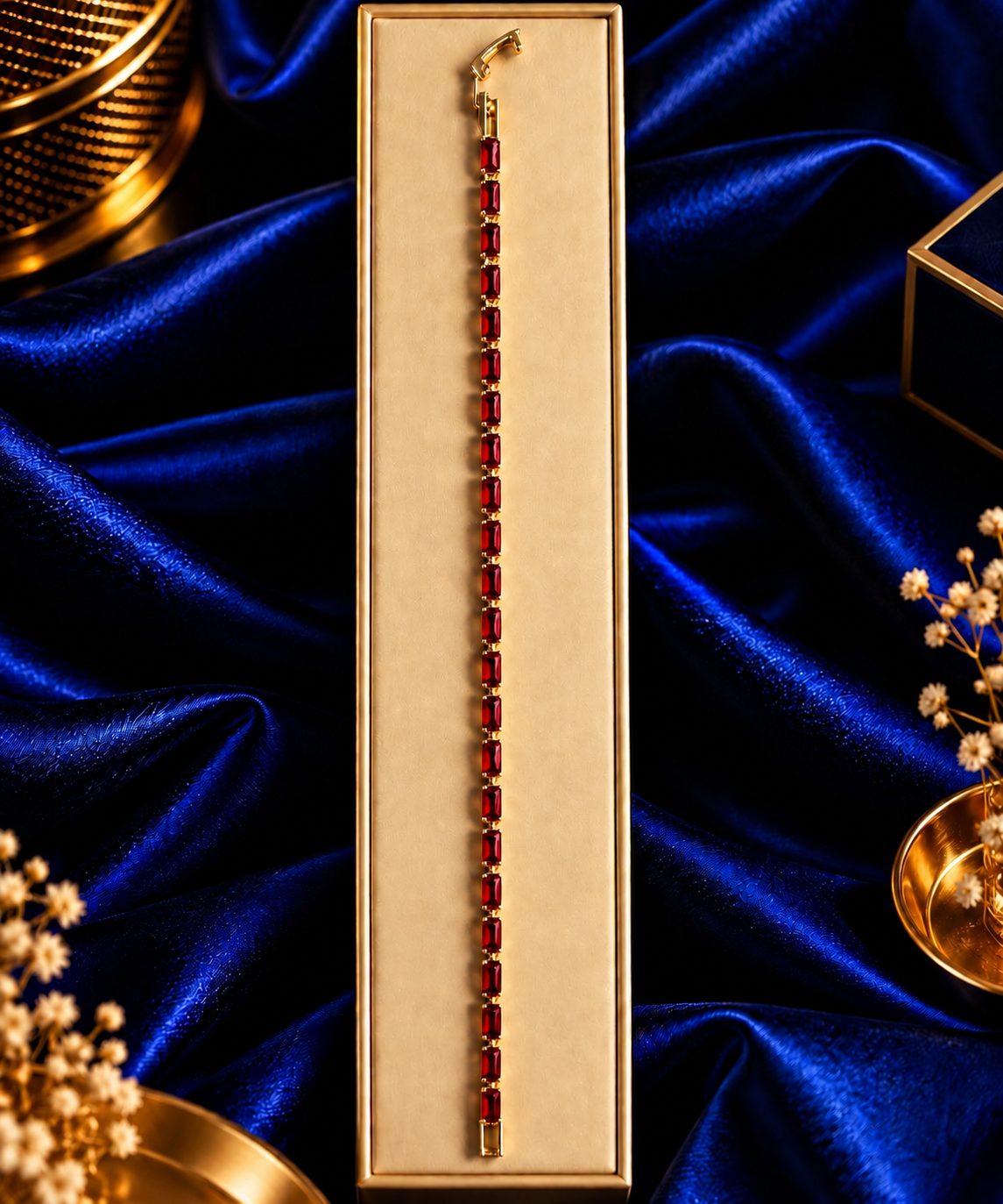 Red Baguette Crystal Bracelet