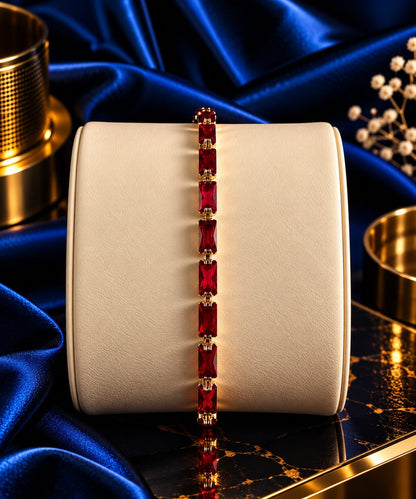 Red Baguette Crystal Bracelet