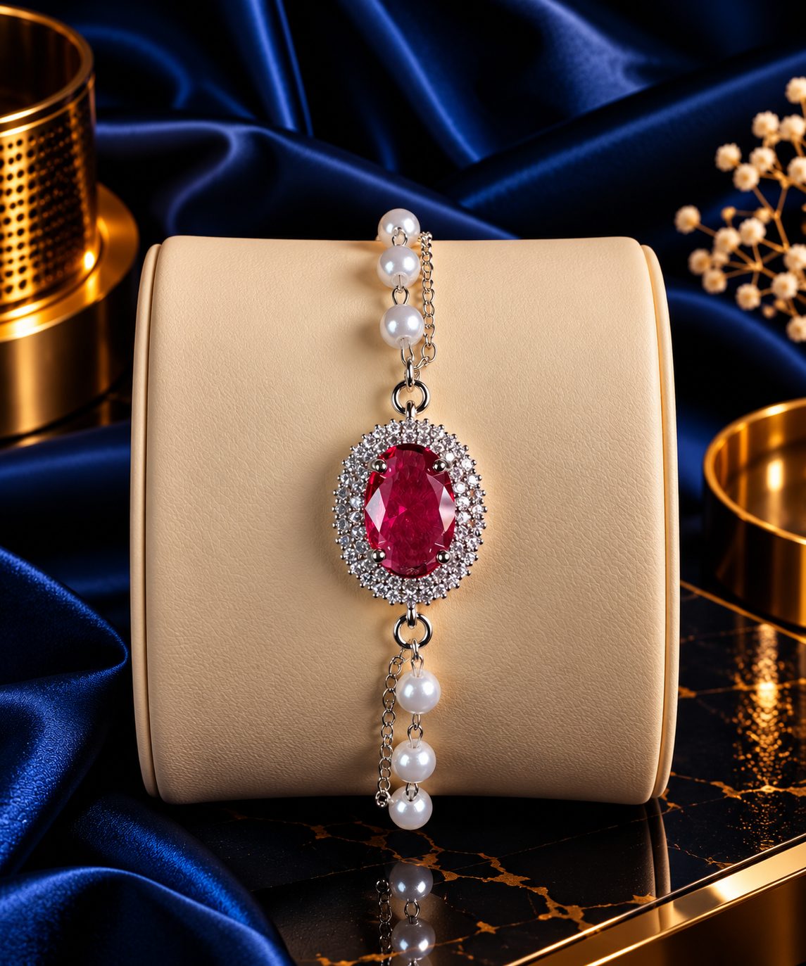 Red Pearl Crystal Bracelet